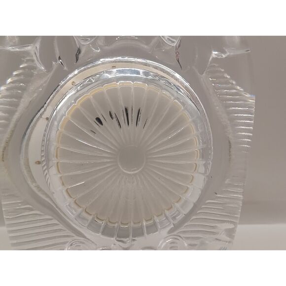 Vintage Cristal d'Arques Concept Leaded Crystal Palm Trees Mantel Desk Clock - Picture 7 of 9